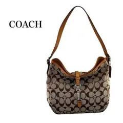 COACH コーチ　シグネチャー ワンショルダーバッグ キャンバス×レザー