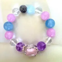 【アメジスト(ハート)/ルビー/トルマリン/クンツァイト】内径約15cm 浄化済 アメジスト(ハート)/ルビー/トルマリン/クンツァイト】内径約15cm 浄化