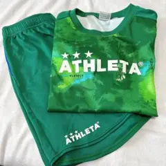 アスレタ プラシャツ パンツ トレーニングウェア 上下 グリーン 160ジュニア