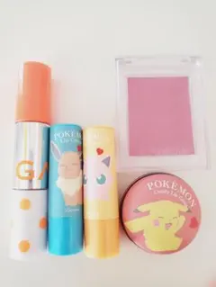 ポケモン リップクリーム・チークパウダー アイシャドウ5点セット