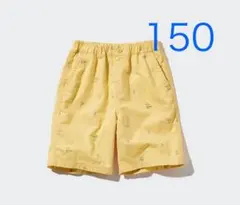 ユニクロ　イージーショートパンツ　プリント　イエロー　150