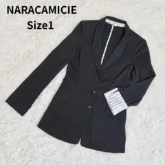 ナラカミーチェ　ストレッチ　ジャケット　ブラック　くるみぼたん　サイズ1のサムネイル