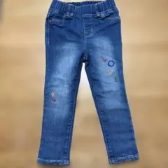 GAP キッズ　デニム長ズボン LOVE 刺繍　100cm