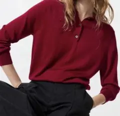 【未使用】UNIQLO メリノポロセーター　レッド