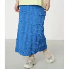 RODEO CROWNS WIDE BOWL ふくれボーダーナロースカート 青