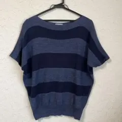 【CECI OU CERA】ネイビー 半袖ニット M～Lのサムネイル