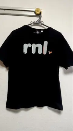 ロシニョール　rnl　ロゴプリント 黒 Tシャツ　Lサイズ　フランスブランドのサムネイル