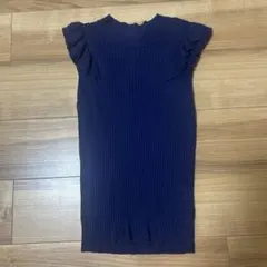 willselection ネイビー フリル ノースリーブ リブニットのサムネイル