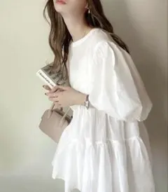 クラシカルエルフ 3wayバルーンスリーブティアードシアーシャツ