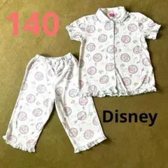 ☆140 Disney 水色 パジャマ 上下 アリエル柄 プリンセス フリル☆