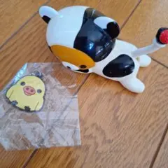 マック☆リラックマ三毛猫 フィギュア ＆ ひよこ キーホルダー セット