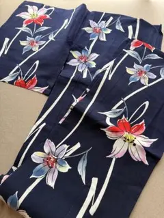 本染　浴衣　ゆりの花