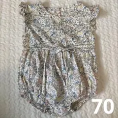 花柄ロンパース　70 女の子　夏服　フリル　ベビー服