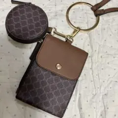 モロッカン柄ラウンド　古銭入れand カード入れ付き　ショルダーバッグ