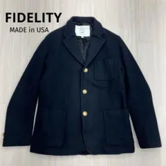 FIDELITY フェデリティー ウール 紺ブレザー 金ボタン ジャケット XLのサムネイル