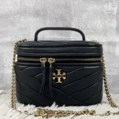 美品 トリーバーチ レザー 2way バニティ キラ キルティング チェーン 黒