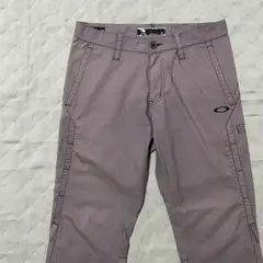 ●オークリー●ストレッチパンツ 32 パープル ストライプ ゴルフ スラックス
