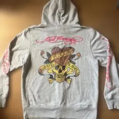 Ed Hardy スカル ハート 刺繍グレー パーカーXLのサムネイル
