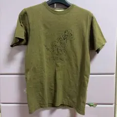 フランシュリッペ 犬　Tシャツ オリーブ　ぱっちりおめめ