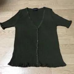 VICKY 半袖カーディガン　モスグリーンのサムネイル