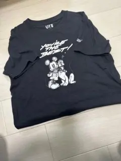 ユニクロ　UT キッズ130 ミッキーマウス、プルート半袖Tシャツ　ブラック、黒