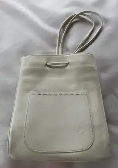 キタムラ オールレザーリュック ミニリュック 2way シボ革 アイボリー