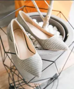 結婚式 パンプス　ブラックラメ／25センチ