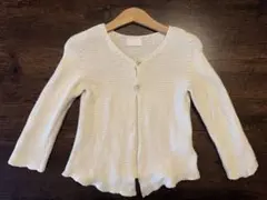 アイボリー ニットカーディガン 長袖