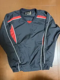 Mizuno ネイビー レッド Vネック 長袖ウェア160