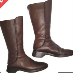 MARGARET HOWELL　ミドルブーツ　革　ジップ　ダークブラウン　茶