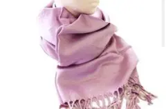 新品パシュミナストール☆薄い紫☆ フリンジ付☆ユニセックス☆送料込