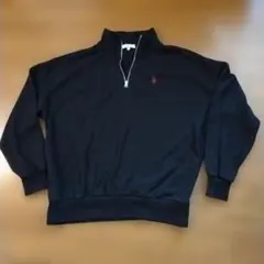U.S. POLO ASSN. ハーフジップ スウェット ブラック Lのサムネイル