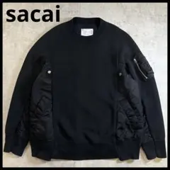 sacai 24SS SCM-058 MA-1 ドッキング スウェット 黒 2