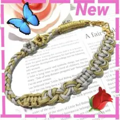 ❤️New❤️数量限定❤️パラコード　お花のスマホストラップ　ゴールド×シルバー