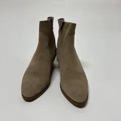 ベージュ スエード アンクルブーツ ヒール4センチ