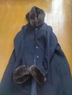 ネイビー フード付き コートのサムネイル
