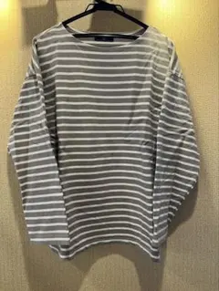 BACK NUMBER ボーダーカットソー ベージュ×ホワイト M