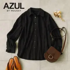 B250 AZUL BY MOUSSY フリンジストライプジャガードシャツ　美品のサムネイル