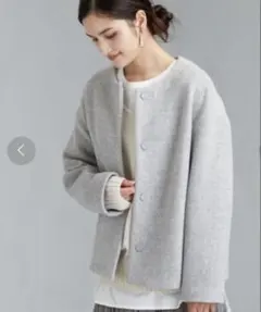 ショートコート ノーカラージャケット