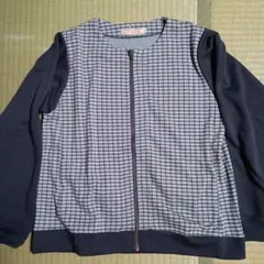 CROCODILE チェック柄ジップアップカーディガン Mサイズ