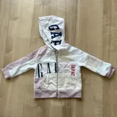 GAP 80 子供服 パーカー くすみピンク 薄手 春夏秋