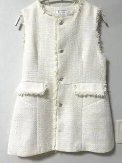 ロペピクニック　ツイードジレ ホワイト