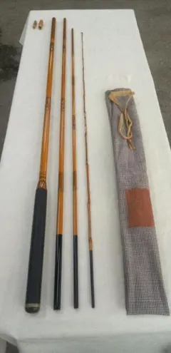 和竿・超希少　名人・島田汀石 四本継テンカラ・毛鉤竿 デラックス造り 竿忠・東作のサムネイル