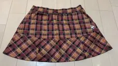 ルコック テニス スカート チェック柄 ブラウン L