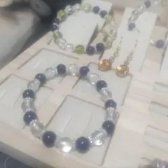 ハンドメイド天然水晶とアメジストブレスレット