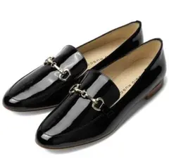 FABIO RUSCONI ブラックフラットシューズ