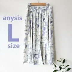 お得　anysis L 花柄　ロング　フレア　スカート　ウエストゴム　1-99aのサムネイル