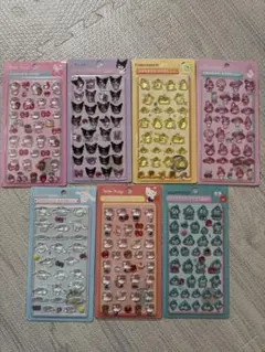 【新品】サンリオ ボンボンドロップシール 3D ぷくぷく ７枚セット可愛い