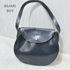 ビームスボーイ 本革 レザー ショルダーバッグ フラップ 丸型 ヴィンテージ風