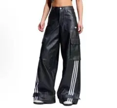 【完売品】Adidas adilenium ビンテージ レザーパンツ 33サイズ レディース アディレニウム ADILENIUM シーズン 3 ビンテージ フェイク